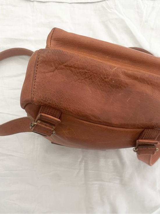 Madewell Leather Mini Backpack — Cognac Brown